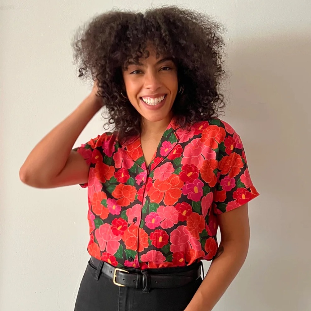 Mixed by Nasrin Ruby Lapel Shirt - XXXL